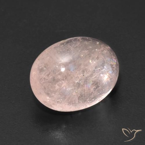 Morganite rosa fenicottero naturale da 3.86 ct, Ovale, Trasparente