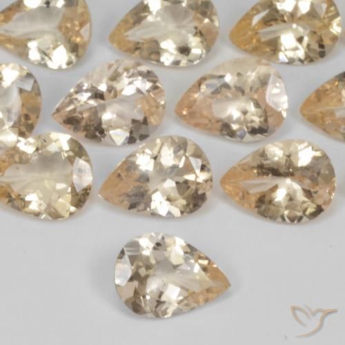 0.85ct Naturale Oro Morganite, Forma a pera, VS