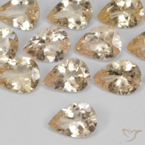 Morganite Oro naturale da 0.85 ct, Forma a pera, VS