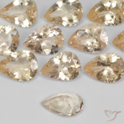 Morganite Oro naturale da 0.85 ct, Forma a pera, VS