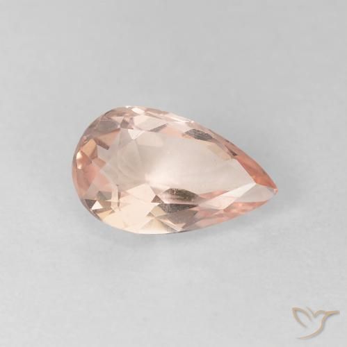 Morganite Rosa medio naturale da 0.79 ct, Forma a pera, VVS
