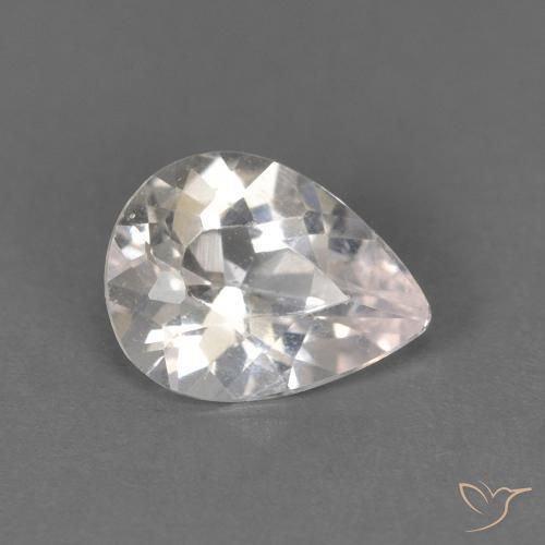 0.52ct Naturale Rosa Molto Chiaro Morganite, Forma a pera, VS