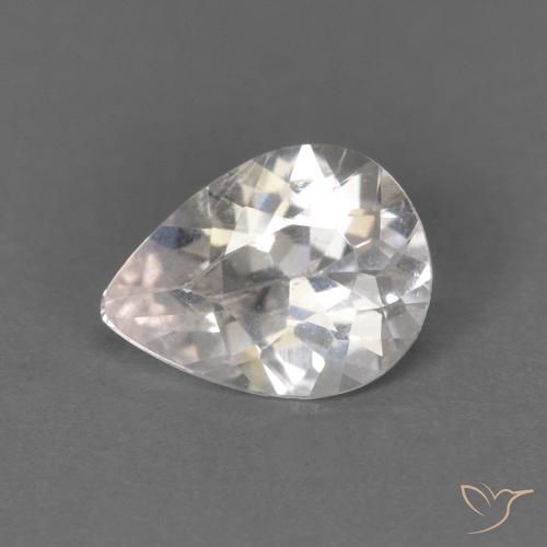 Morganite Rosa Molto Chiaro naturale da 0.52 ct, Forma a pera, VS