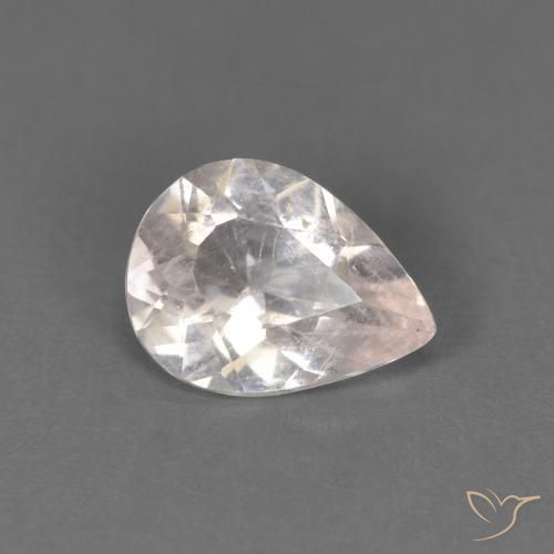 0.59ct Naturale Rosa Molto Chiaro Morganite, Forma a pera, SI