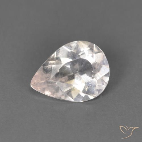 Morganite Rosa Molto Chiaro naturale da 0.59 ct, Forma a pera, SI