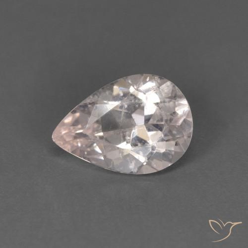 0.65ct Naturale Rosa salmone Morganite, Forma a pera, VS