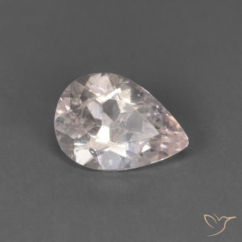 Morganite Rosa salmone naturale da 0.65 ct, Forma a pera, VS
