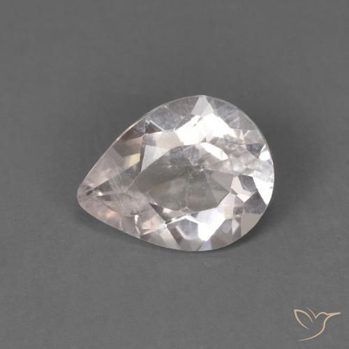 Morganite Rosa Molto Chiaro naturale da 0.52 ct, Forma a pera, SI