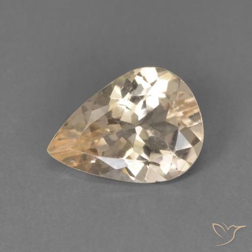 0.89ct Naturale Arancione chiaro Morganite, Forma a pera, VVS-VS