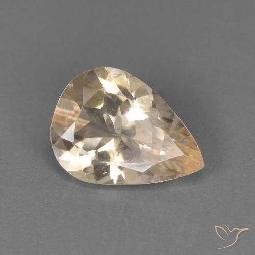 Morganite Arancione chiaro naturale da 0.89 ct, Forma a pera, VVS-VS