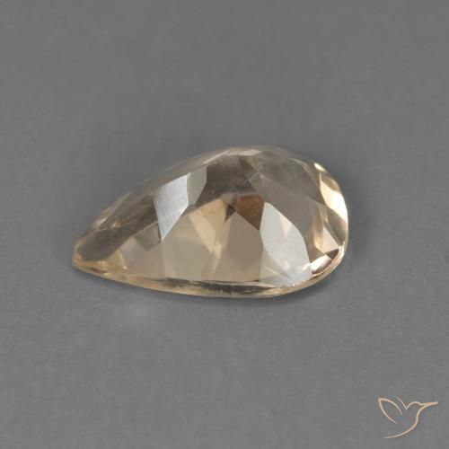 Morganite Arancione chiaro naturale da 0.89 ct, Forma a pera, VVS-VS