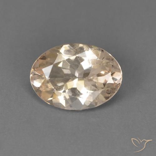 0.89ct Naturale Light Neutral Orange Morganite, Ovale, VVS-VS