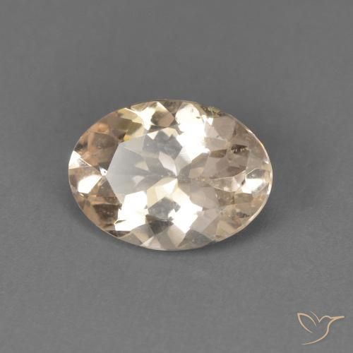 Morganite Light Neutral Orange naturale da 0.89 ct, Ovale, VVS-VS