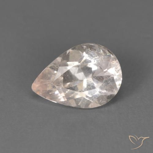 0.82ct Naturale Rosa salmone Morganite, Forma a pera, SI