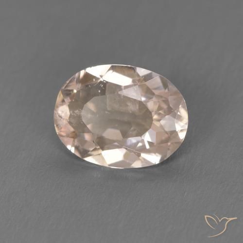 Morganite Rosa salmone naturale da 0.77 ct, Ovale, VS