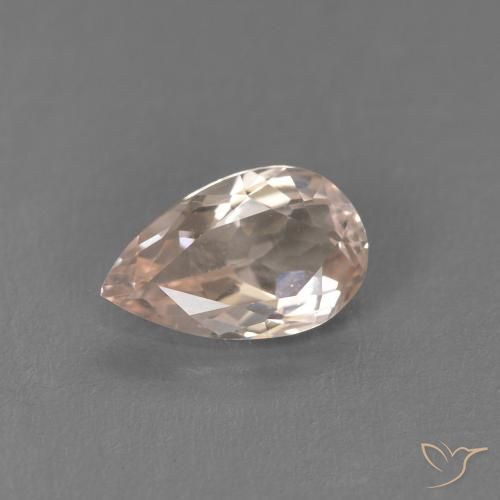 0.62ct Naturale Rosa salmone Morganite, Forma a pera, VVS