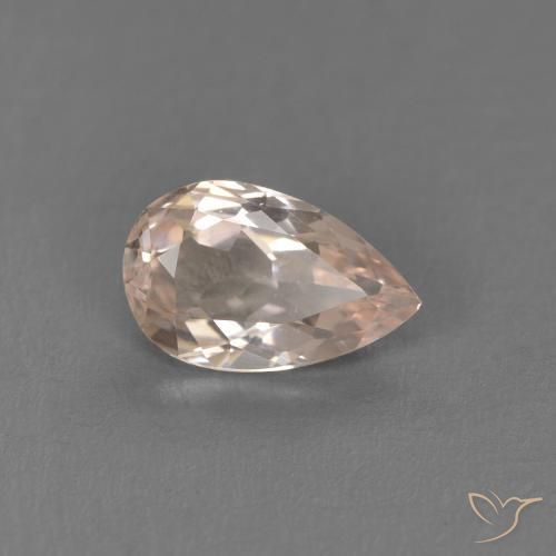 Morganite Rosa salmone naturale da 0.62 ct, Forma a pera, VVS