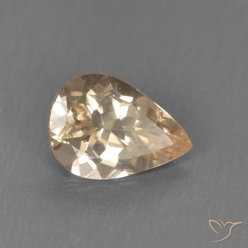 Morganite Arancione chiaro naturale da 0.83 ct, Forma a pera, VS