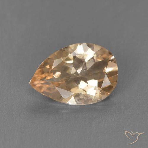 0.78ct Naturale Arancione chiaro Morganite, Forma a pera, VS