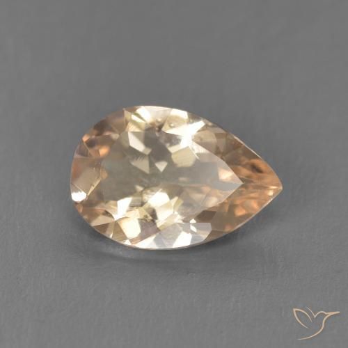 Morganite Arancione chiaro naturale da 0.78 ct, Forma a pera, VS