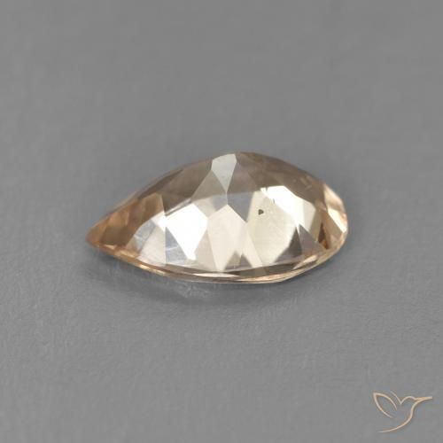 Morganite Arancione chiaro naturale da 0.78 ct, Forma a pera, VS