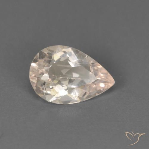 0.52ct Naturale Rosa Molto Chiaro Morganite, Forma a pera, VS