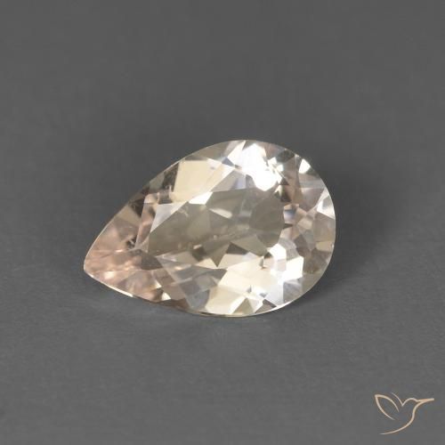 Morganite Rosa Molto Chiaro naturale da 0.52 ct, Forma a pera, VS
