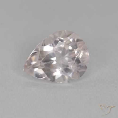 0.69ct Naturale Medium Light-Pink Morganite, Forma a pera, VS