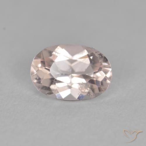 Morganite Rosa salmone naturale da 0.38 ct, Ovale, VS