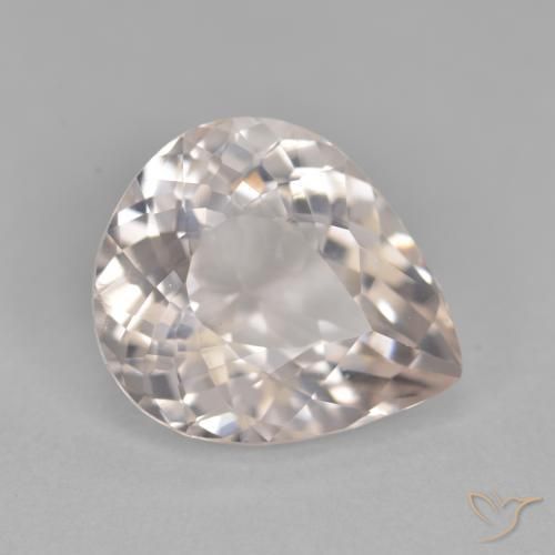 Morganite Rosa salmone naturale da 3.35 ct, Forma a pera, VVS-VS
