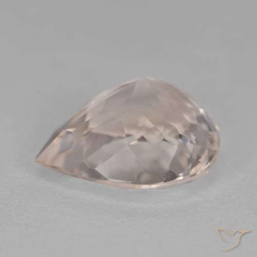 Morganite Rosa salmone naturale da 3.35 ct, Forma a pera, VVS-VS