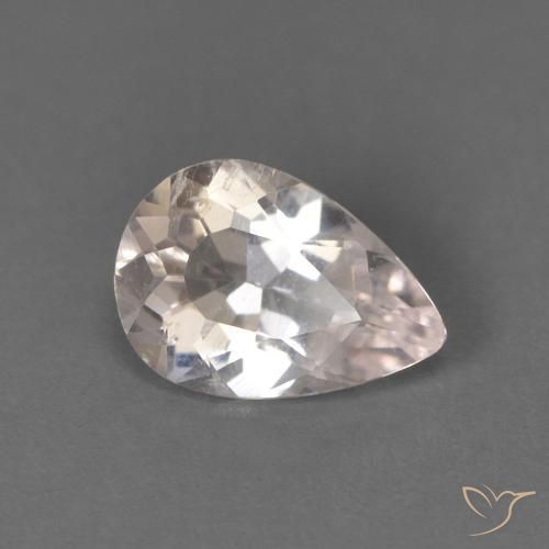 0.51ct Naturale Rosa Molto Chiaro Morganite, Forma a pera, VS