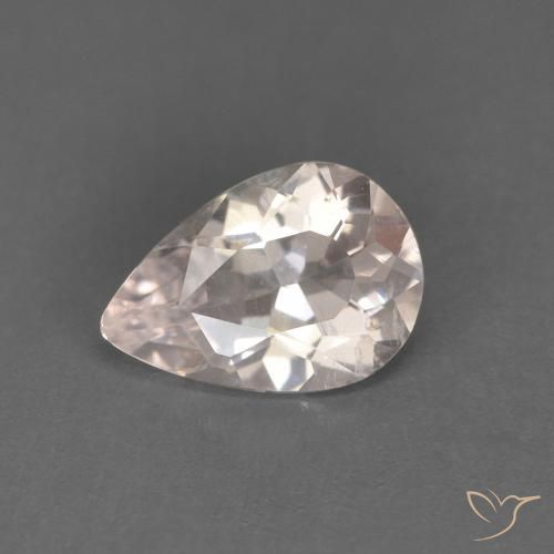Morganite Rosa Molto Chiaro naturale da 0.51 ct, Forma a pera, VS