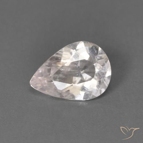 0.42ct Naturale Rosa Molto Chiaro Morganite, Forma a pera, VS
