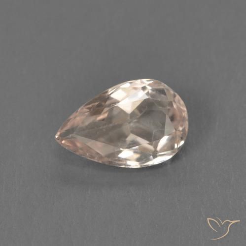 Morganite Rosa medio naturale da 0.39 ct, Forma a pera, VVS-VS