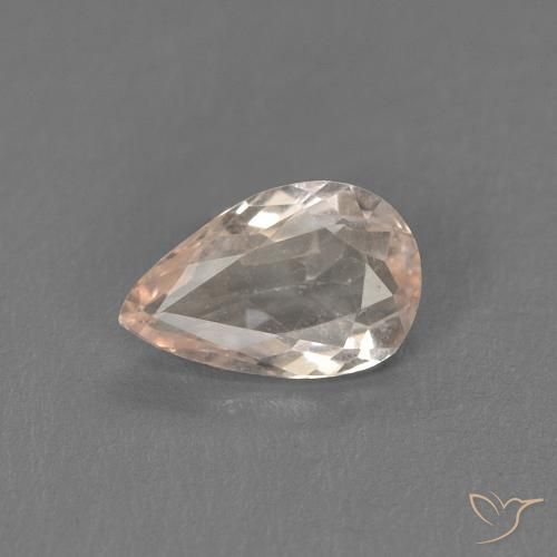 0.32ct Naturale Rosa salmone Morganite, Forma a pera, VVS-VS