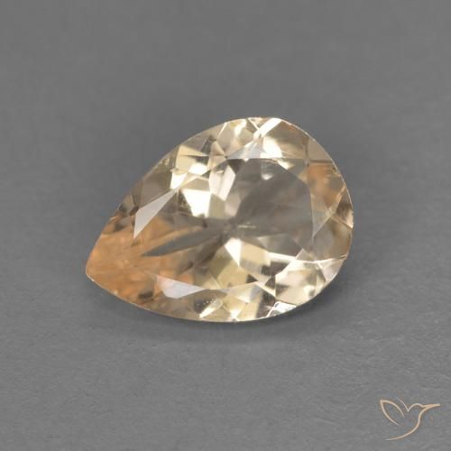 0.82ct Naturale Light Neutral Orange Morganite, Forma a pera, VS
