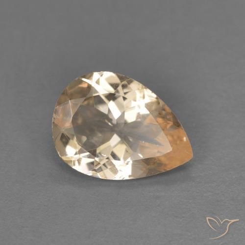 Morganite Light Neutral Orange naturale da 0.82 ct, Forma a pera, VS