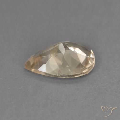 Morganite Light Neutral Orange naturale da 0.82 ct, Forma a pera, VS