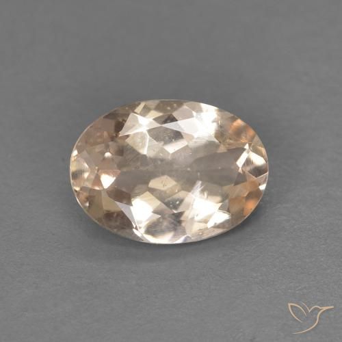 0.91ct Naturale Arancione chiaro Morganite, Ovale, VS