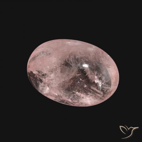 Morganite rosa fenicottero naturale da 5.37 ct, Ovale, Traslucido