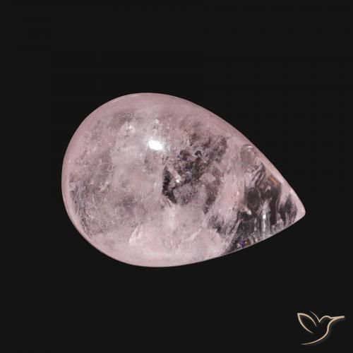 Morganite Rosa medio naturale da 5.10 ct, Forma a pera, Trasparente