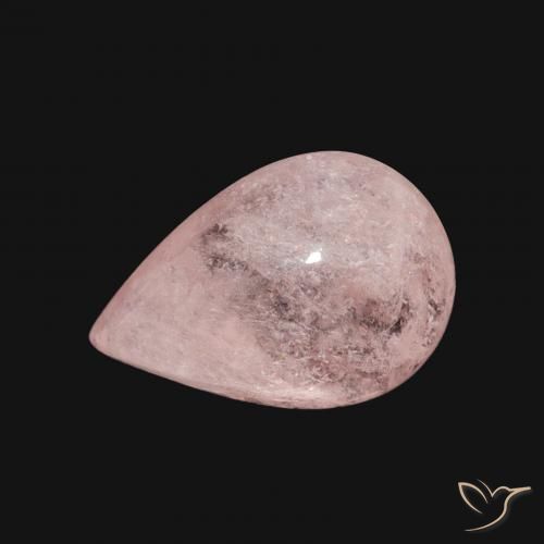 3.89ct Naturale rosa fenicottero Morganite, Forma a pera, Trasparente