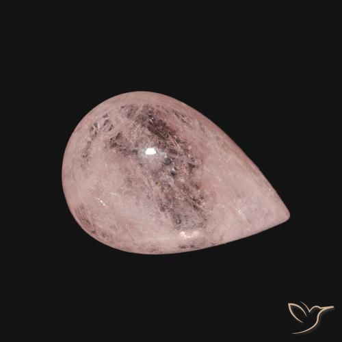 Morganite rosa fenicottero naturale da 3.89 ct, Forma a pera, Trasparente