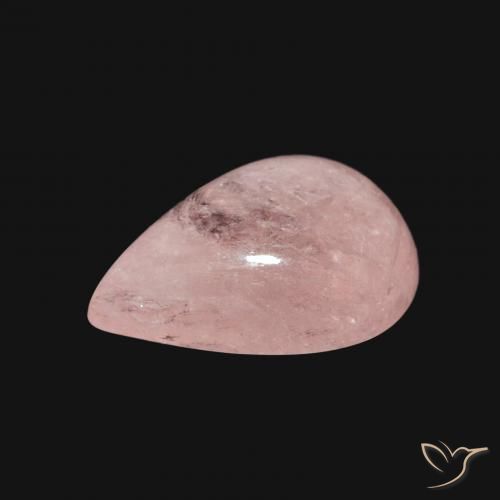 Morganite rosa fenicottero naturale da 3.89 ct, Forma a pera, Trasparente