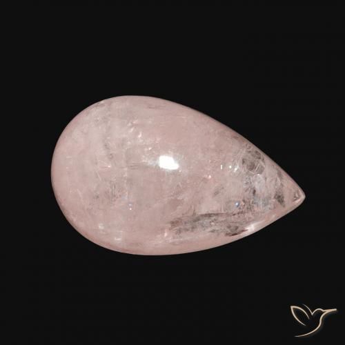 Morganite rosa fenicottero naturale da 3.67 ct, Forma a pera, Trasparente