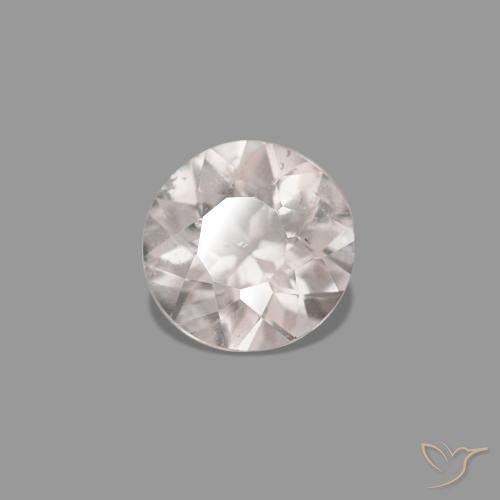 Morganite rosa fenicottero naturale da 0.21 ct, Rotondo, VVS-VS