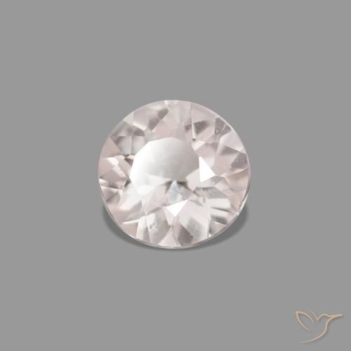 Morganite Rosa chiaro naturale da 0.13 ct, Rotondo, VVS-VS