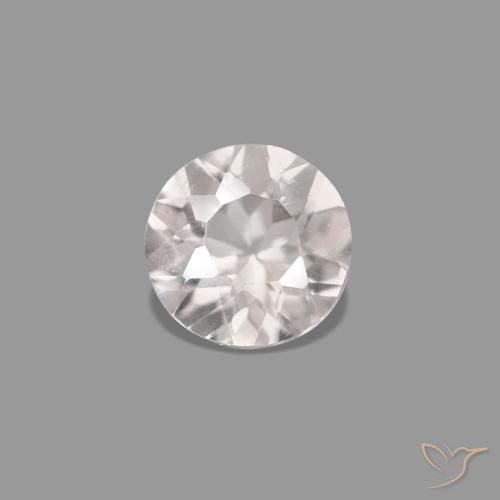 Morganite rosa fenicottero naturale da 0.16 ct, Rotondo, VVS-VS