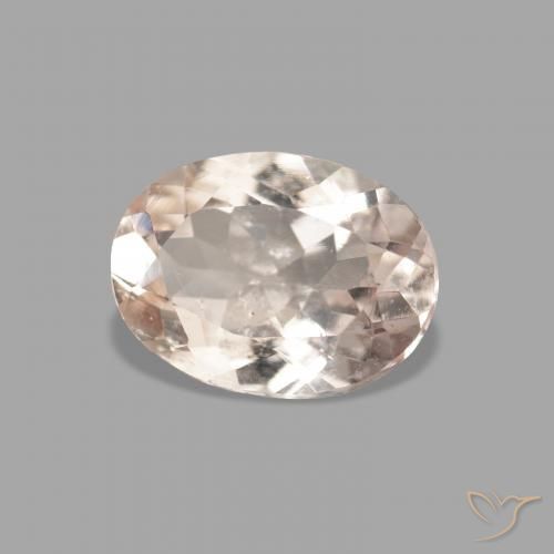 Morganite Rosa Molto Chiaro naturale da 0.96 ct, Ovale, VVS-VS